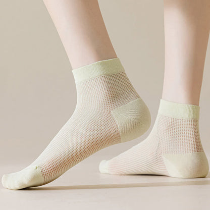 Lightweight Mesh Breathable Solid-Color Ankle Socks(8 Pairs)