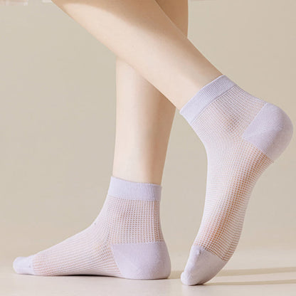 Lightweight Mesh Breathable Solid-Color Ankle Socks(8 Pairs)