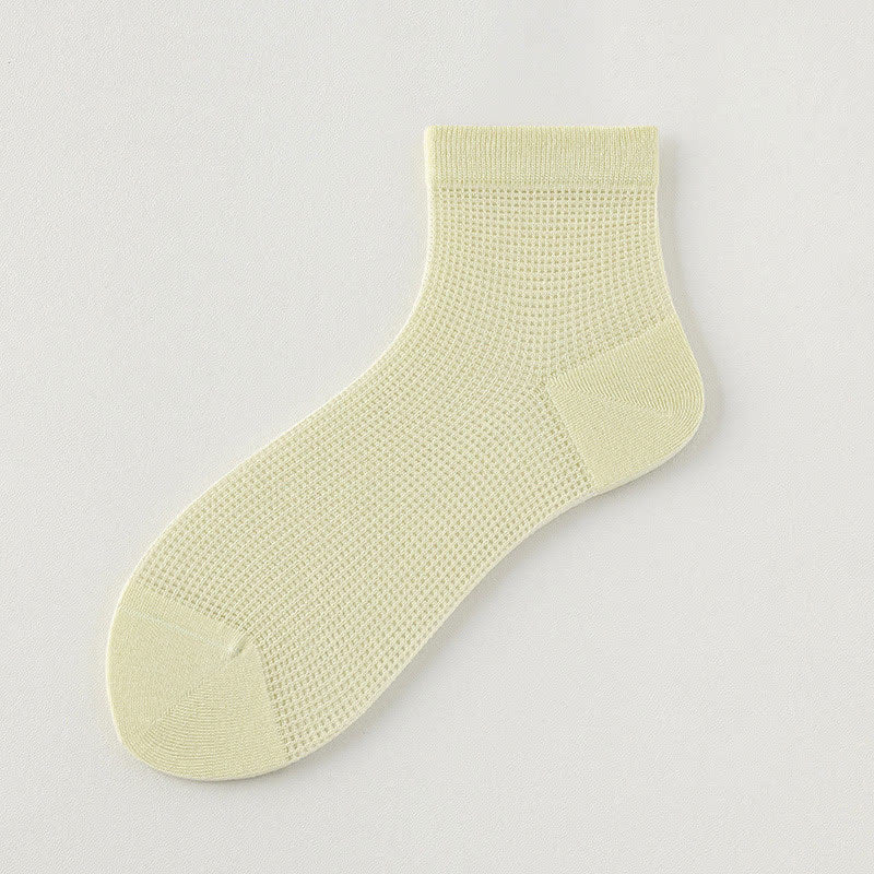 Lightweight Mesh Breathable Solid-Color Ankle Socks(8 Pairs)