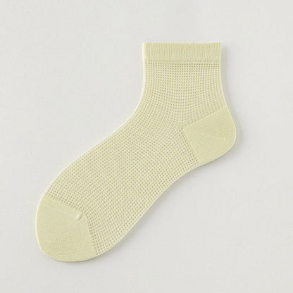 Lightweight Mesh Breathable Solid-Color Ankle Socks(8 Pairs)