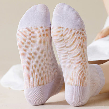 Lightweight Mesh Breathable Solid-Color Ankle Socks(8 Pairs)