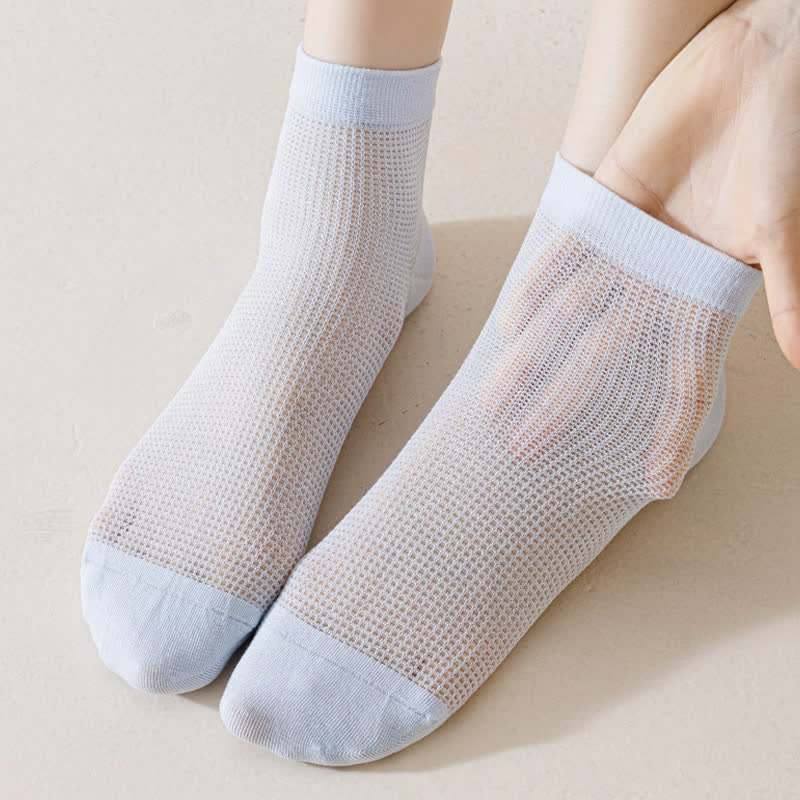 Lightweight Mesh Breathable Solid-Color Ankle Socks(8 Pairs)
