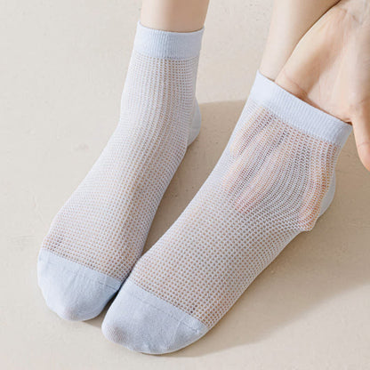 Lightweight Mesh Breathable Solid-Color Ankle Socks(8 Pairs)