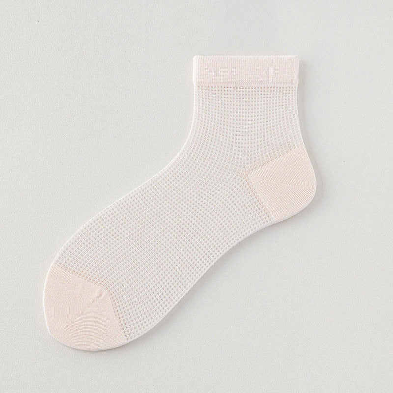 Lightweight Mesh Breathable Solid-Color Ankle Socks(8 Pairs)