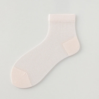 Lightweight Mesh Breathable Solid-Color Ankle Socks(8 Pairs)