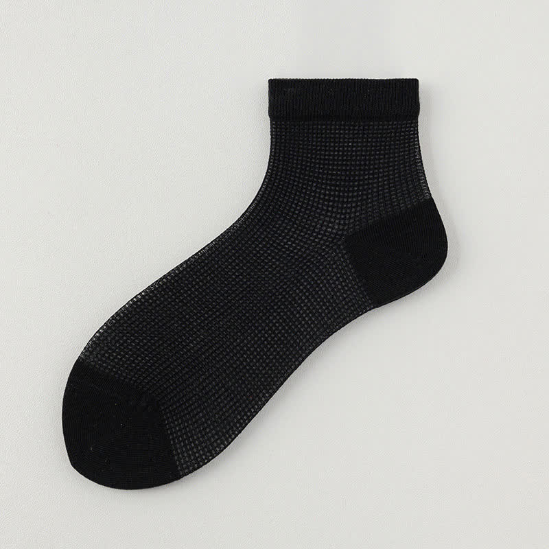 Lightweight Mesh Breathable Solid-Color Ankle Socks(8 Pairs)