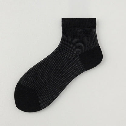 Lightweight Mesh Breathable Solid-Color Ankle Socks(8 Pairs)
