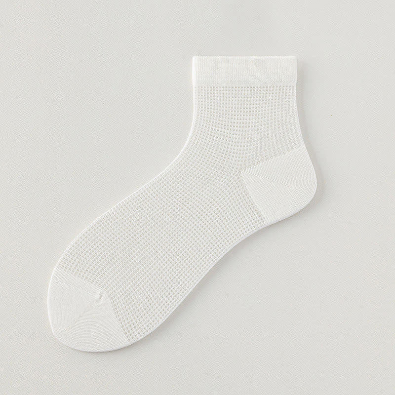Lightweight Mesh Breathable Solid-Color Ankle Socks(8 Pairs)