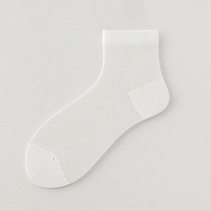 Lightweight Mesh Breathable Solid-Color Ankle Socks(8 Pairs)