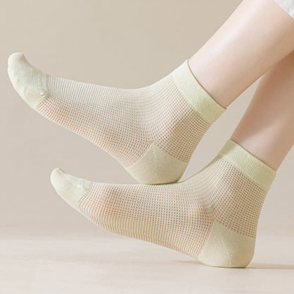 Lightweight Mesh Breathable Solid-Color Ankle Socks(8 Pairs)
