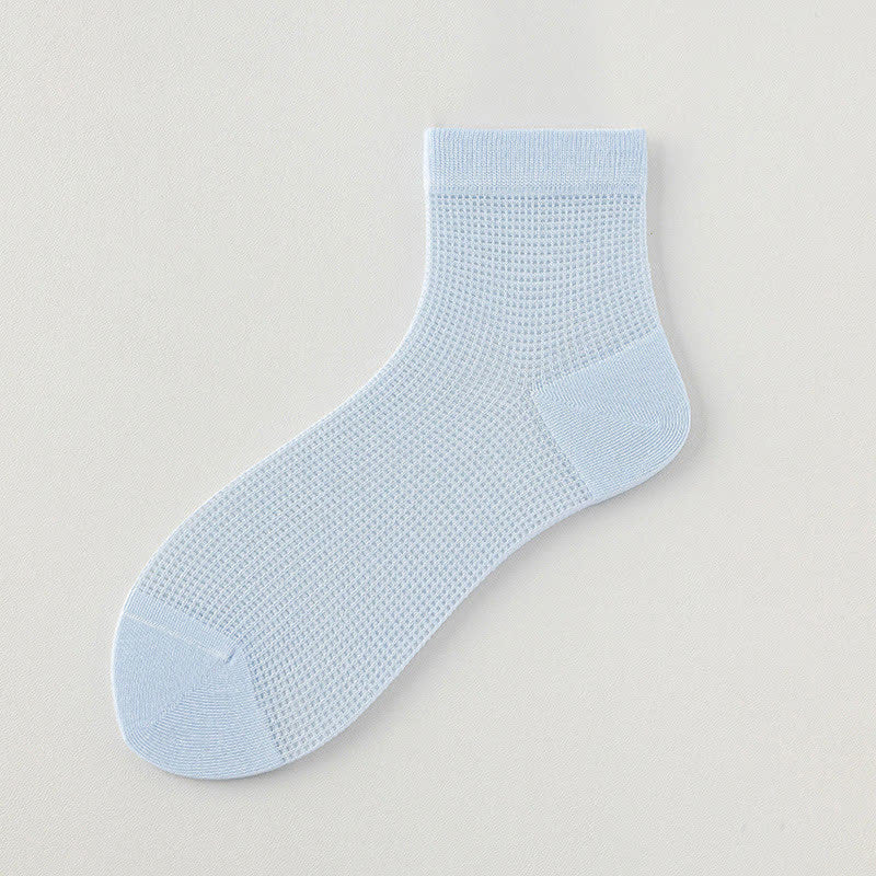 Lightweight Mesh Breathable Solid-Color Ankle Socks(8 Pairs)