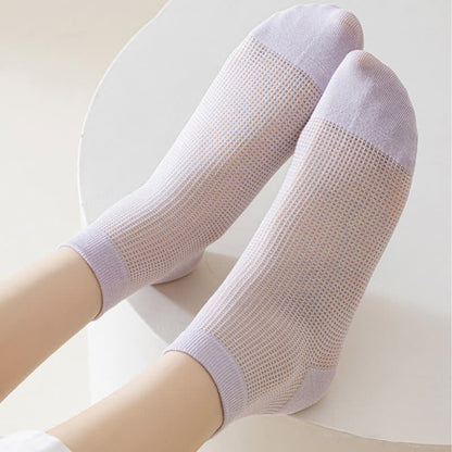 Lightweight Mesh Breathable Solid-Color Ankle Socks(8 Pairs)