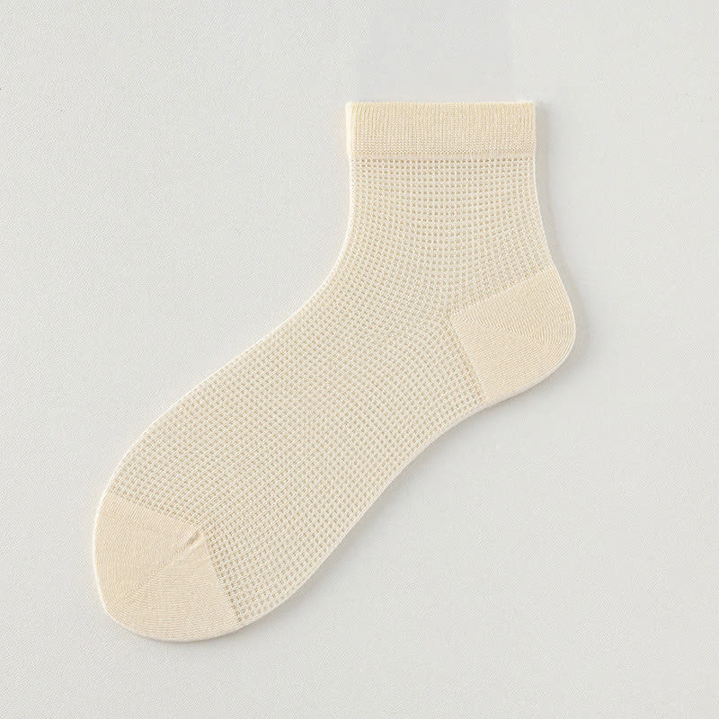 Lightweight Mesh Breathable Solid-Color Ankle Socks(8 Pairs)