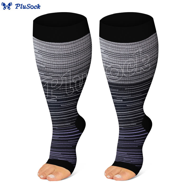 Plus Size Open Toe Compression Socks