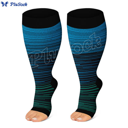 Plusock Plus Size Open Toe Compression Socks(3 Pairs) - image 4