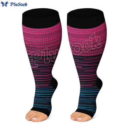 Plus Size Open Toe Compression Socks