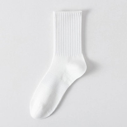 Plus Size Solid Color Breathable Sports Socks(6 Pairs)