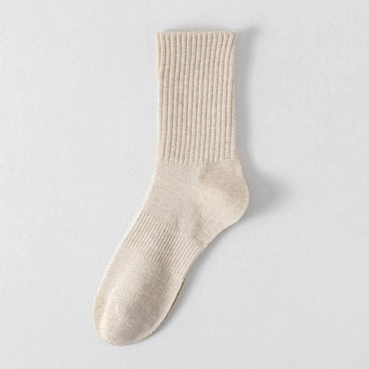 Plus Size Solid Color Breathable Sports Socks(6 Pairs)