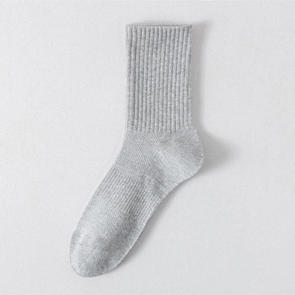 Plus Size Solid Color Breathable Sports Socks(6 Pairs)