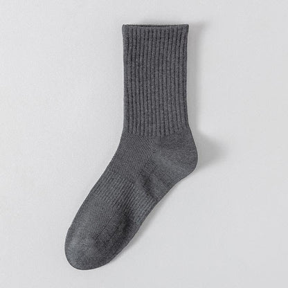 Plus Size Solid Color Breathable Sports Socks(6 Pairs)