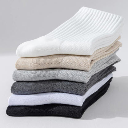 Plus Size Solid Color Breathable Sports Socks(6 Pairs)
