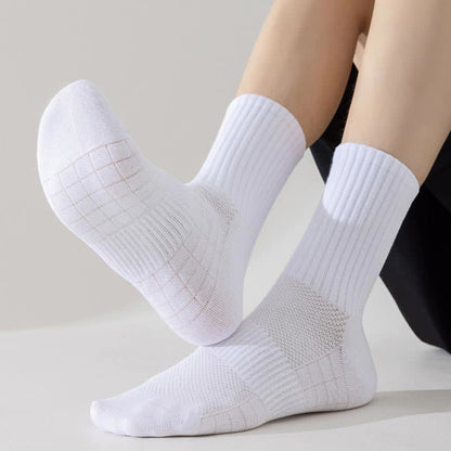 Plus Size Solid Color Breathable Sports Socks(6 Pairs)
