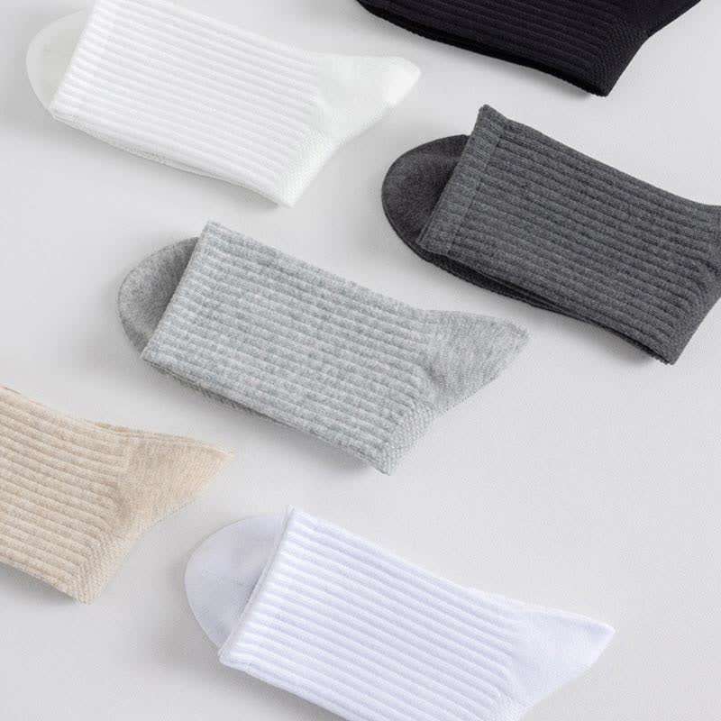 Plus Size Solid Color Breathable Sports Socks(6 Pairs)