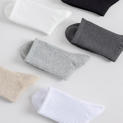Plus Size Solid Color Breathable Sports Socks(6 Pairs)