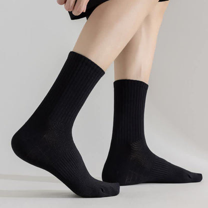 Plus Size Solid Color Breathable Sports Socks(6 Pairs)