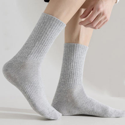Plus Size Solid Color Breathable Sports Socks(6 Pairs)