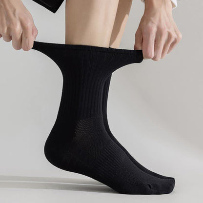 Plus Size Solid Color Breathable Sports Socks(6 Pairs)