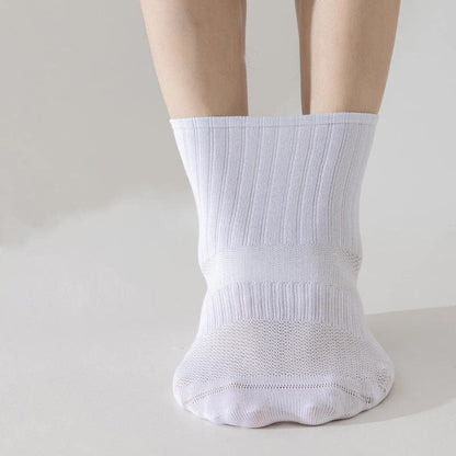 Plus Size Solid Color Breathable Sports Socks(6 Pairs)