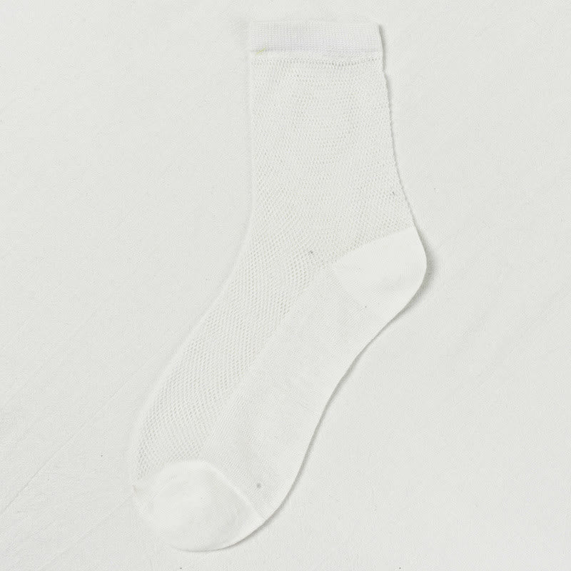 Ultra-thin Breathable Solid Color Mesh Socks(8 Pairs)