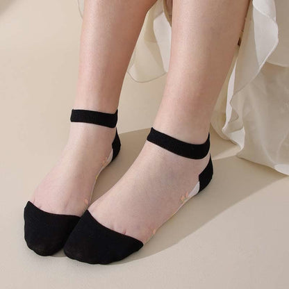 Seamless Breathable Floral Sheer Socks(5 Pairs)