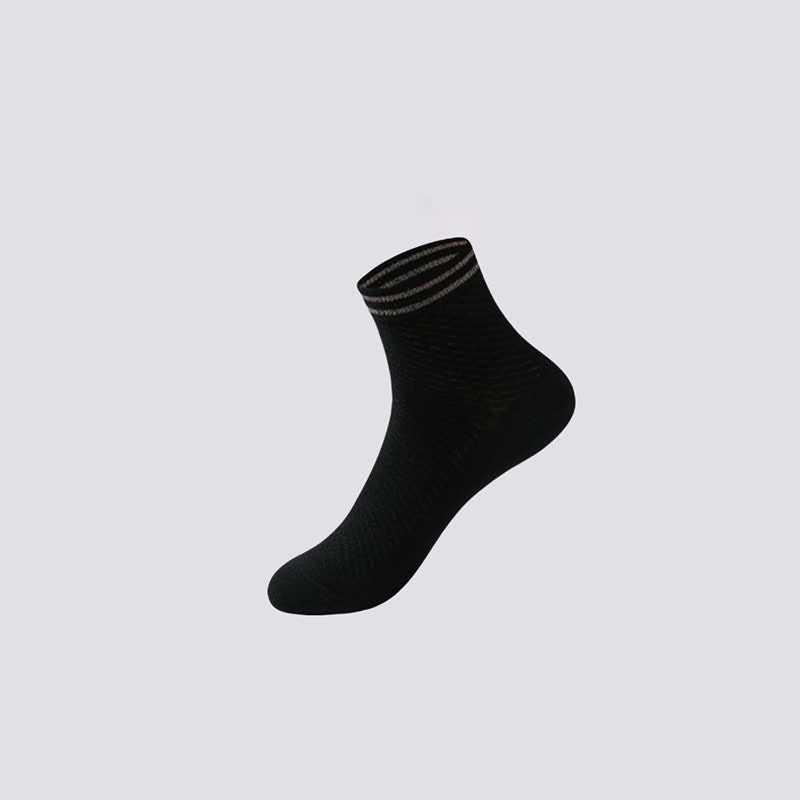 Mesh Breathable Striped Cotton Socks(5 Pairs)