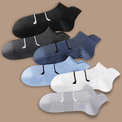 Thin Solid Color Breathable Sweat Absorbent Socks(6 Pairs)