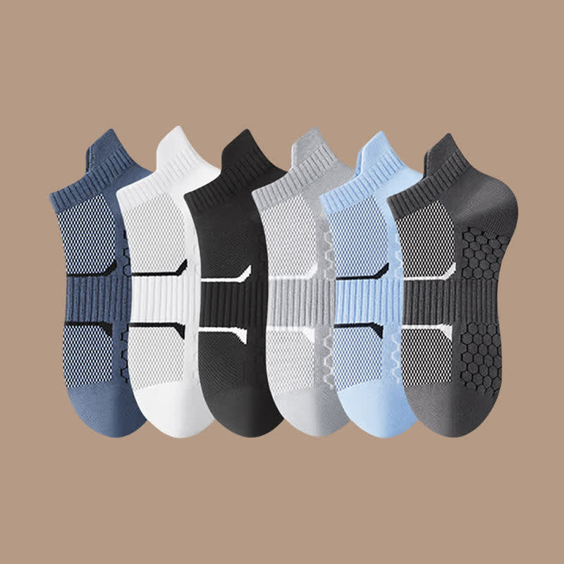Thin Solid Color Breathable Sweat Absorbent Socks(6 Pairs)