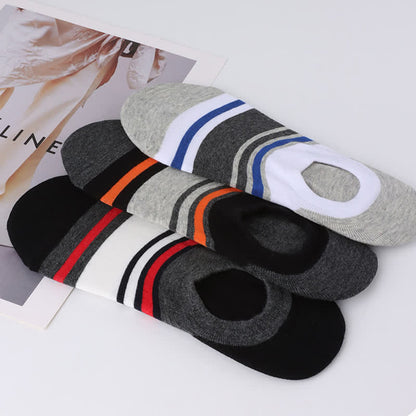 Cotton Striped Non-slip Invisible Socks(6 Pairs)