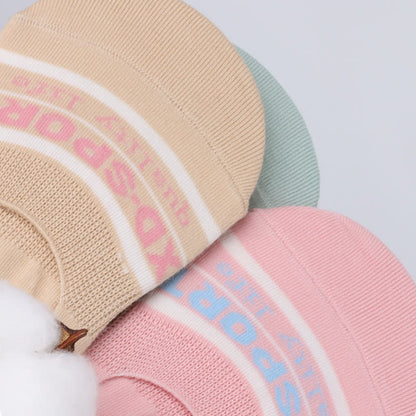 Cotton Striped Sweat Absorbent Non-slip Invisible Socks(6 Pairs)