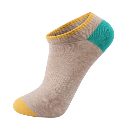 Cotton Colorful Sweat Absorbent Invisible Socks(6 Pairs)
