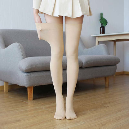 Plus Sexy Solid Color Thigh High Socks(4 Pairs)