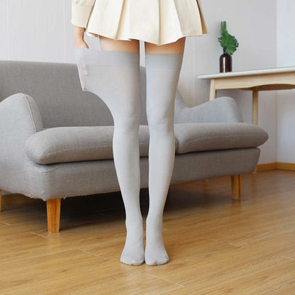 Plus Sexy Solid Color Thigh High Socks(4 Pairs)