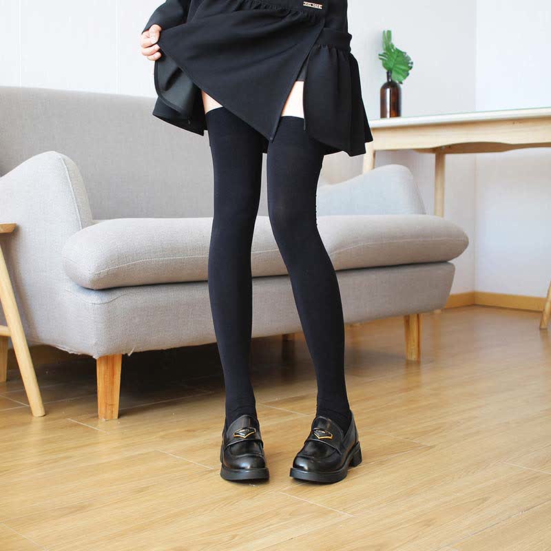 Plus Sexy Solid Color Thigh High Socks(4 Pairs)