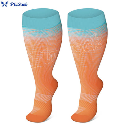 Plus Size Line Gradient Compression Socks