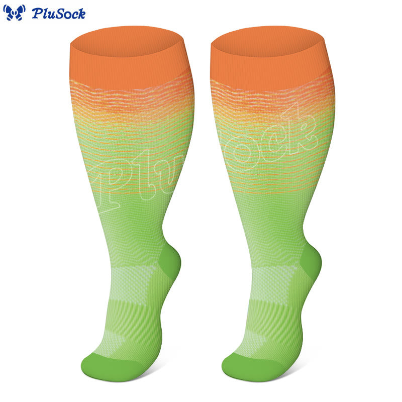 Plusock Plus Size Line Gradient Compression Socks - image 3