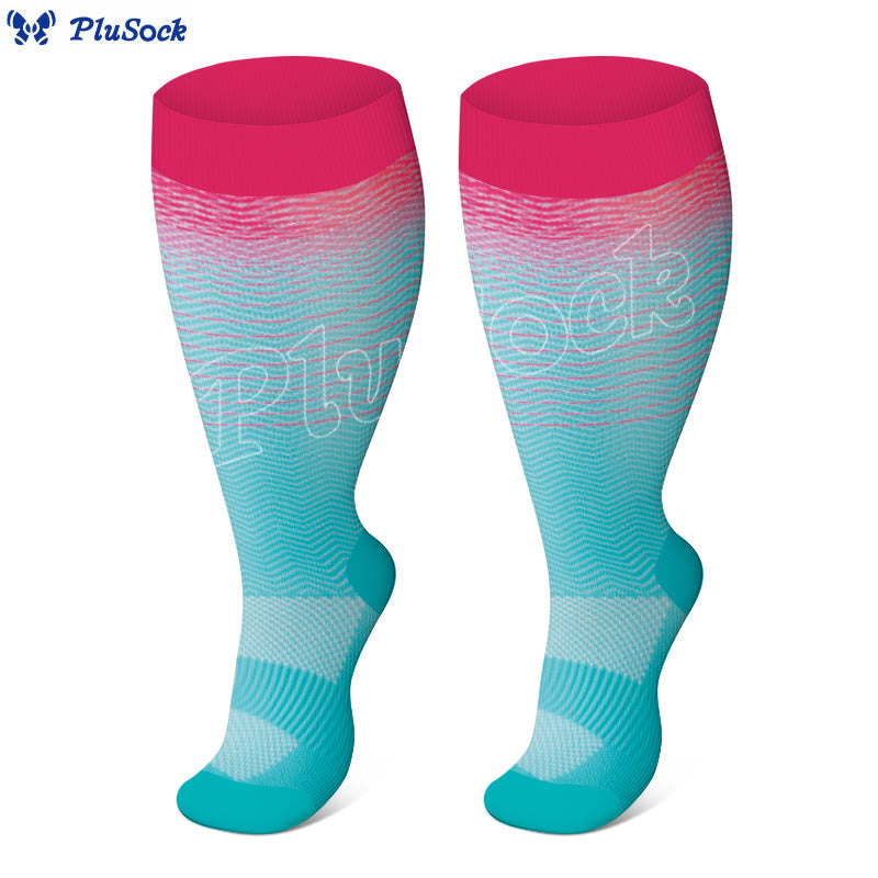 Plusock Plus Size Line Gradient Compression Socks - image 5