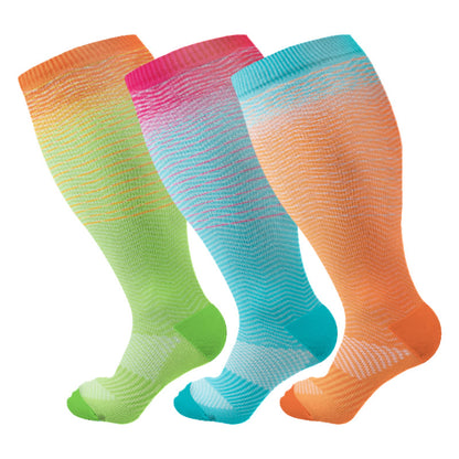Plus Size Line Gradient Compression Socks