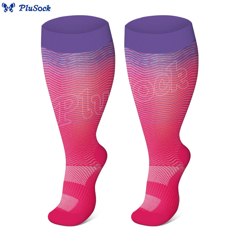 Plusock Plus Size Line Gradient Compression Socks - image 2