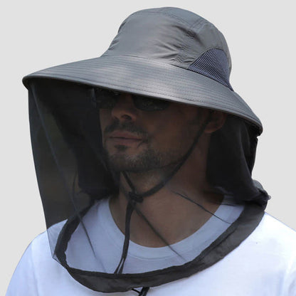 Sun-Protective Breathable Wide-Brim Bucket Hat