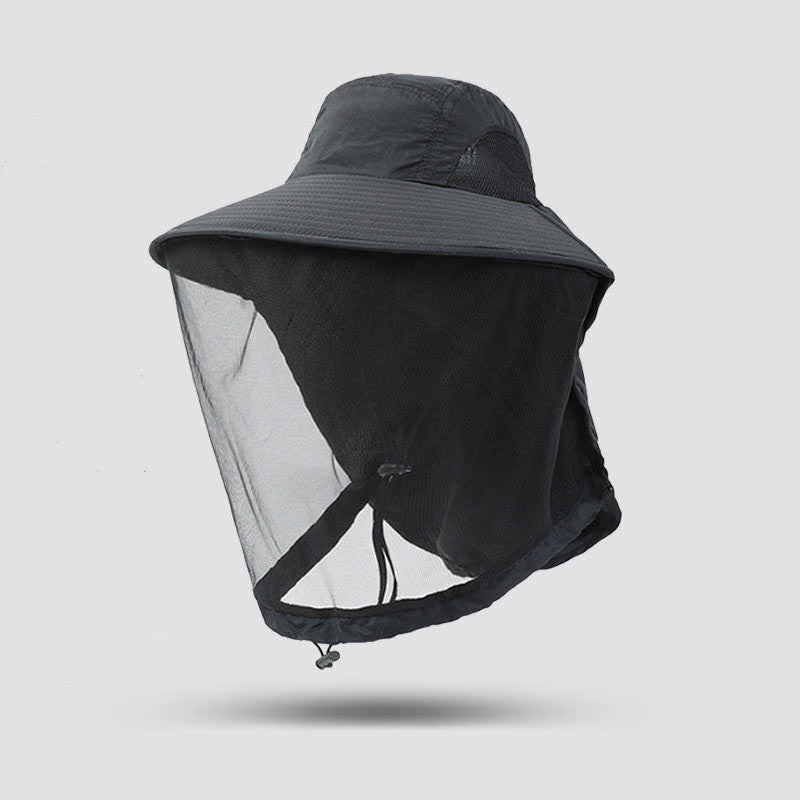 Sun-Protective Breathable Wide-Brim Bucket Hat